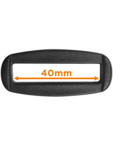 Pasador rectangular de plástico negro de 40 mm