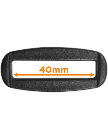 Pasador rectangular de plástico negro de 40 mm