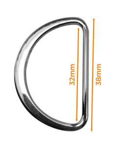 Medio anillo plano soldado 32 mm - Plata 2