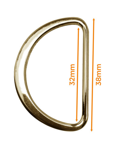 Medio anillo plano soldado de 32 mm - Oro amarillo