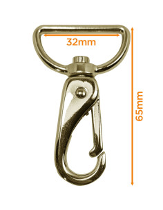Mosquetón de metal premium - Oro amarillo 65 x 32 mm 2