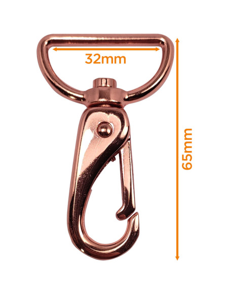 Mosquetón de metal premium - Oro rosa 65 x 32 mm