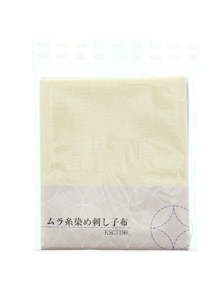 Cupón de tela sashiko 50 cm x 55 cm - Crudo