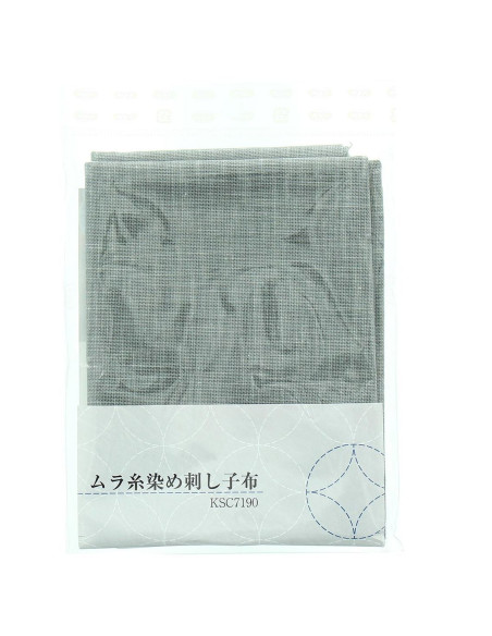 Cupón de tela sashiko 50 cm x 55 cm - Gris