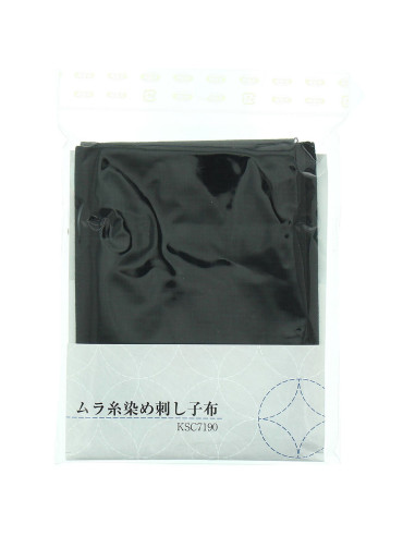 Cupón de tela sashiko 50 cm x 55 cm - Negro