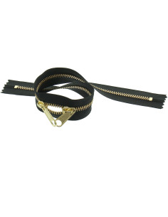 Cierre de metal espalda con espalda para bolsas 40 cm - Negro y dorado 2