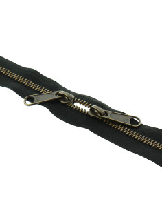 Cierre de metal espalda con espalda para bolsas de 40 cm - Negro y bronce