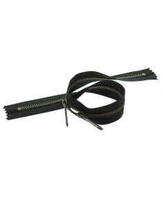 Cierre de metal espalda con espalda para bolsas de 40 cm - Negro y bronce 2