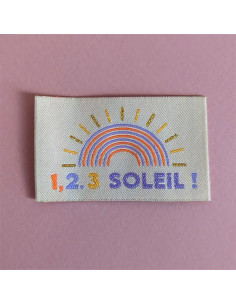 Juego de 6 etiquetas tejidas - 1, 2, 3 sol 2