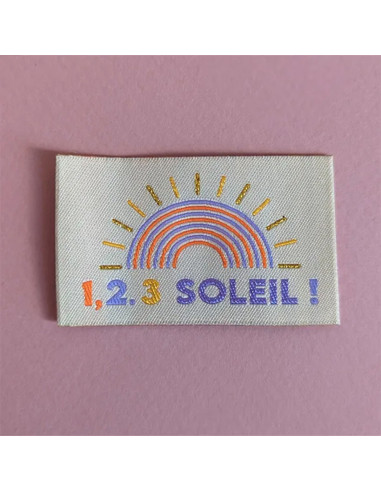Juego de 6 etiquetas tejidas - 1, 2, 3 sol