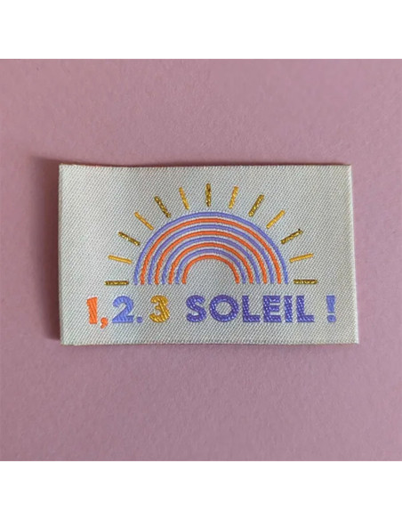Juego de 6 etiquetas tejidas - 1, 2, 3 sol