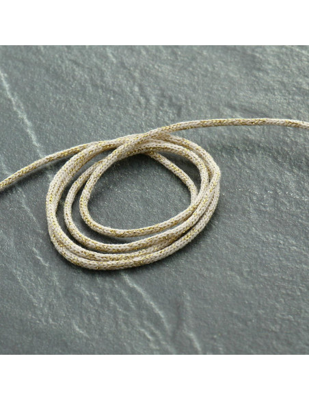 Cordón lurex Saxo 2 mm - Crudo y oro