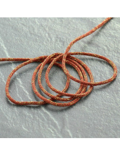 Cordón lurex Saxo 2 mm - terracota y oro