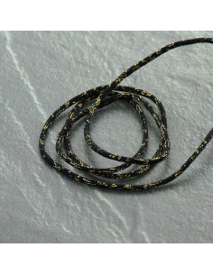 Cordón lurex Saxo 2 mm - Negro y oro