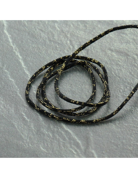 Cordón lurex Saxo 2 mm - Negro y oro