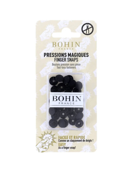 Botones de presión mágicos sin pinza de 9 mm - Negro