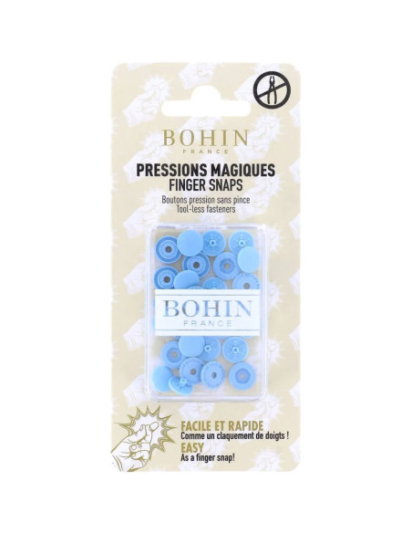 Botones de presión mágicos sin pinza de 9 mm - Azul cielo