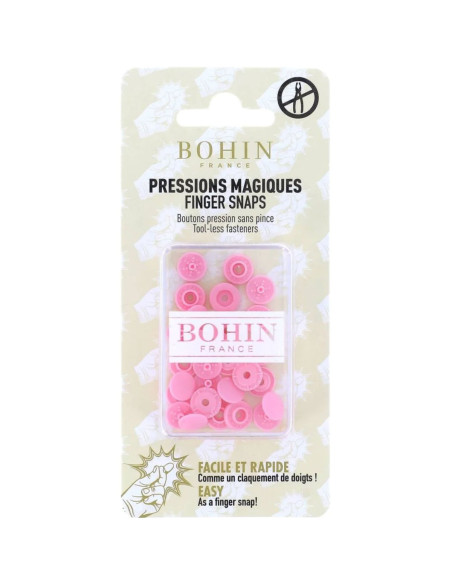 Botones de presión mágicos sin pinza de 9 mm - Rosa