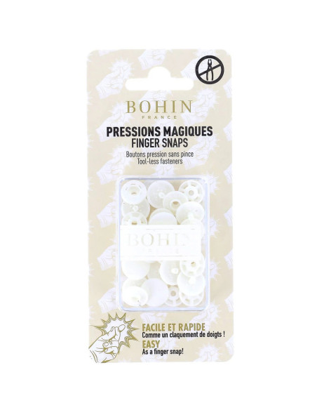 Botones de presión mágicos sin pinza 13 mm - Blanco