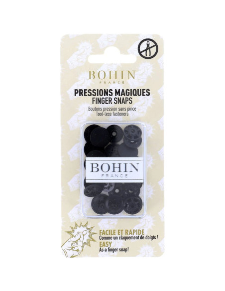 Botones de presión mágicos sin pinza de 13 mm - Negro