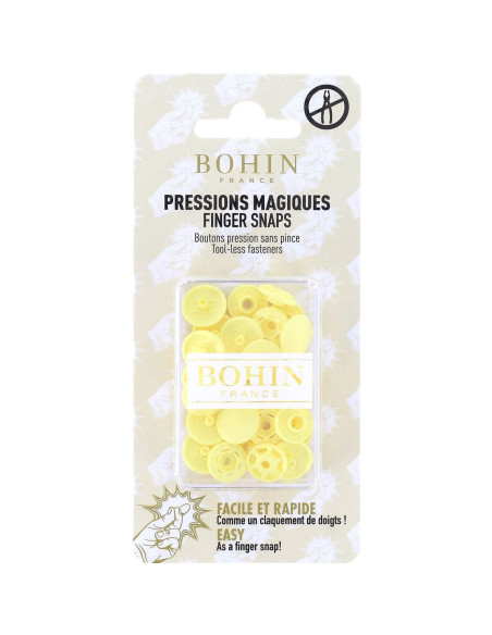 Botones de presión mágicos sin pinza 13 mm - Amarillo