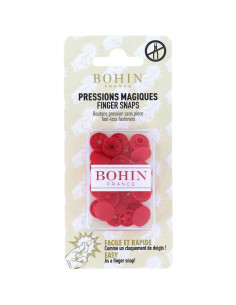 Botones a presión mágicos sin pinza de 13 mm - Rojo