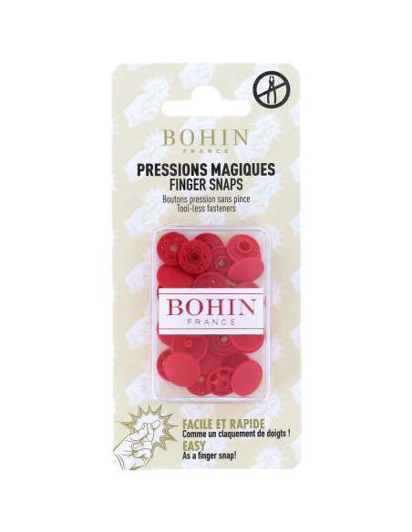 Botones a presión mágicos sin pinza de 13 mm - Rojo