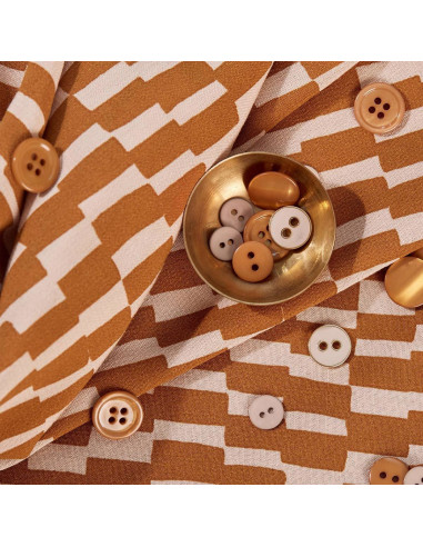 Tejido viscosa Domino Ocre - Atelier Brunette