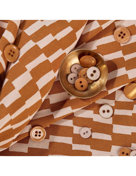 Tejido viscosa Domino Ocre - Atelier Brunette