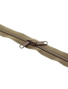 Cierre de nylon espalda con espalda para bolsas 60 cm - Topo