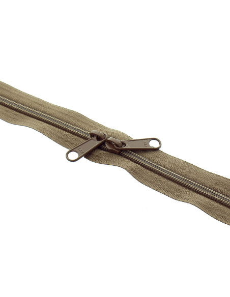 Cierre de nylon espalda con espalda para bolsas 60 cm - Topo