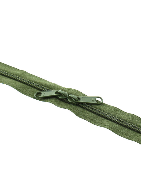 Cierre de nylon espalda con espalda para bolsas 60 cm - Caqui