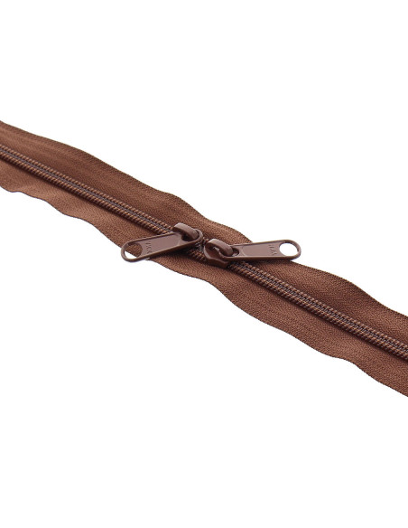 Cierre de nylon espalda con espalda para bolsas 60 cm - Marrón claro