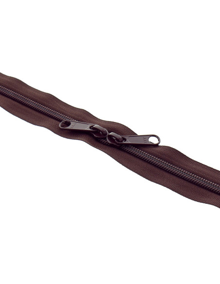 Cierre de nylon espalda con espalda para bolsas 60 cm - Marrón oscuro