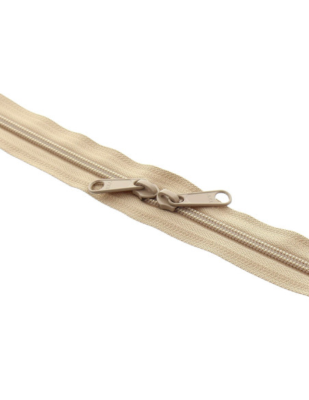Cierre de nylon de doble cara para bolsas de 60 cm - Beige oscuro