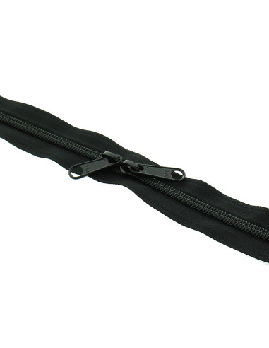 Cierre de nylon espalda con espalda para bolsas 60 cm - Negro