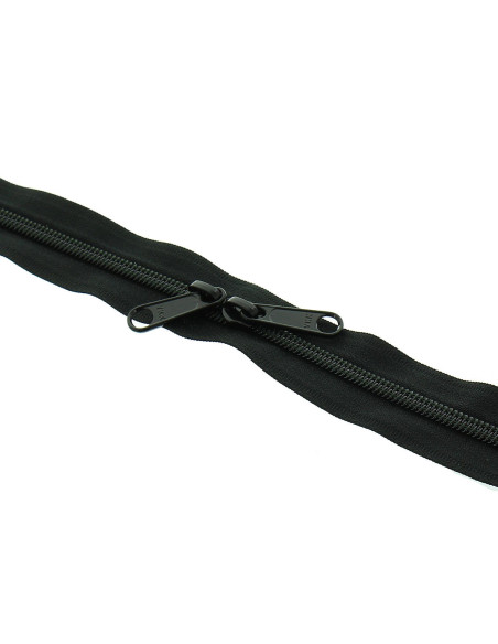 Cierre de nylon espalda con espalda para bolsas 60 cm - Negro