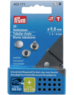 Juego de 20 remaches tubulares 4-6 mm plata VARIO Creative Tool