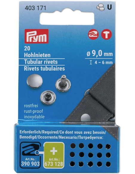 Juego de 20 remaches tubulares 4-6 mm plata VARIO Creative Tool