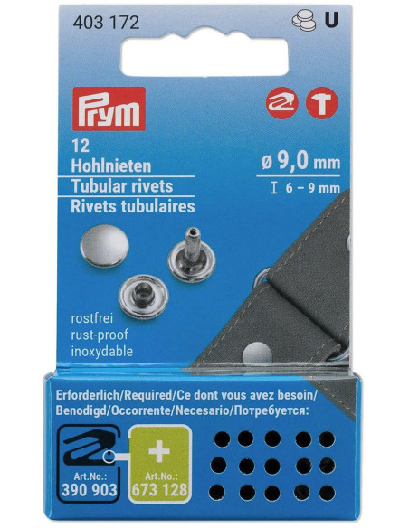 Juego de 12 remaches tubulares de 6-9 mm en plata VARIO Creative Tool