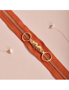 Cierre de doble cursor Gold y Chesnut 40 cm - Atelier Brunette