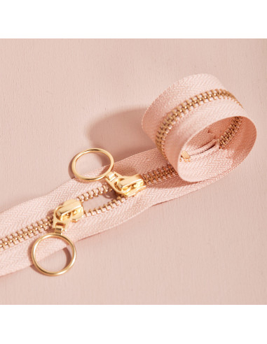 Cierre de doble cursor Gold y Maple 40 cm - Atelier Brunette
