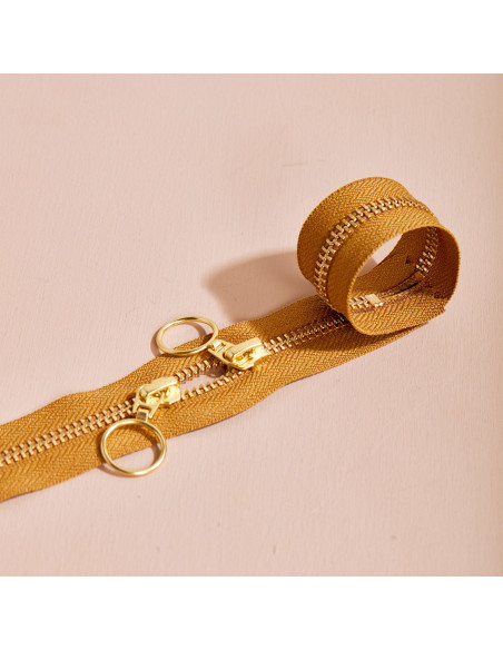 Cierre de doble cursor Gold y Ochre 40 cm - Atelier Brunette