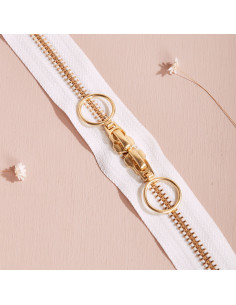 Cierre de doble cursor Gold y Off White 40 cm - Atelier Brunette