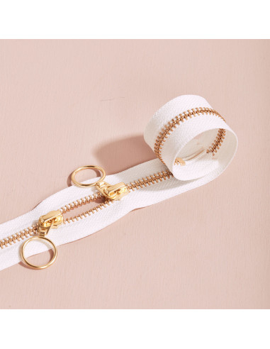 Cierre de doble cursor Gold y Off White 40 cm - Atelier Brunette