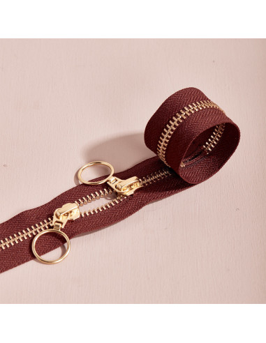 Cierre de doble cursor Gold y Rust 40 cm - Atelier Brunette