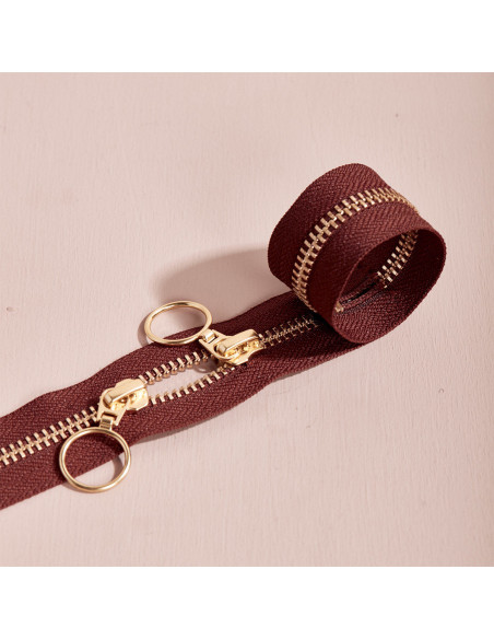 Cierre de doble cursor Gold y Rust 40 cm - Atelier Brunette