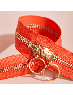 Cierre de doble cursor Gold y Tangerine 40 cm - Atelier Brunette 2