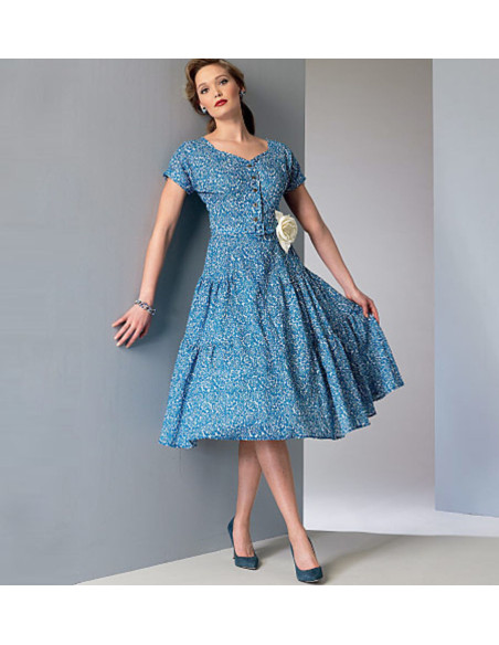 Patrón de vestido y cinturón - Vogue 9106