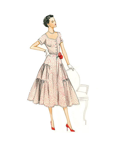 Patrón de vestido y cinturón - Vogue 9106